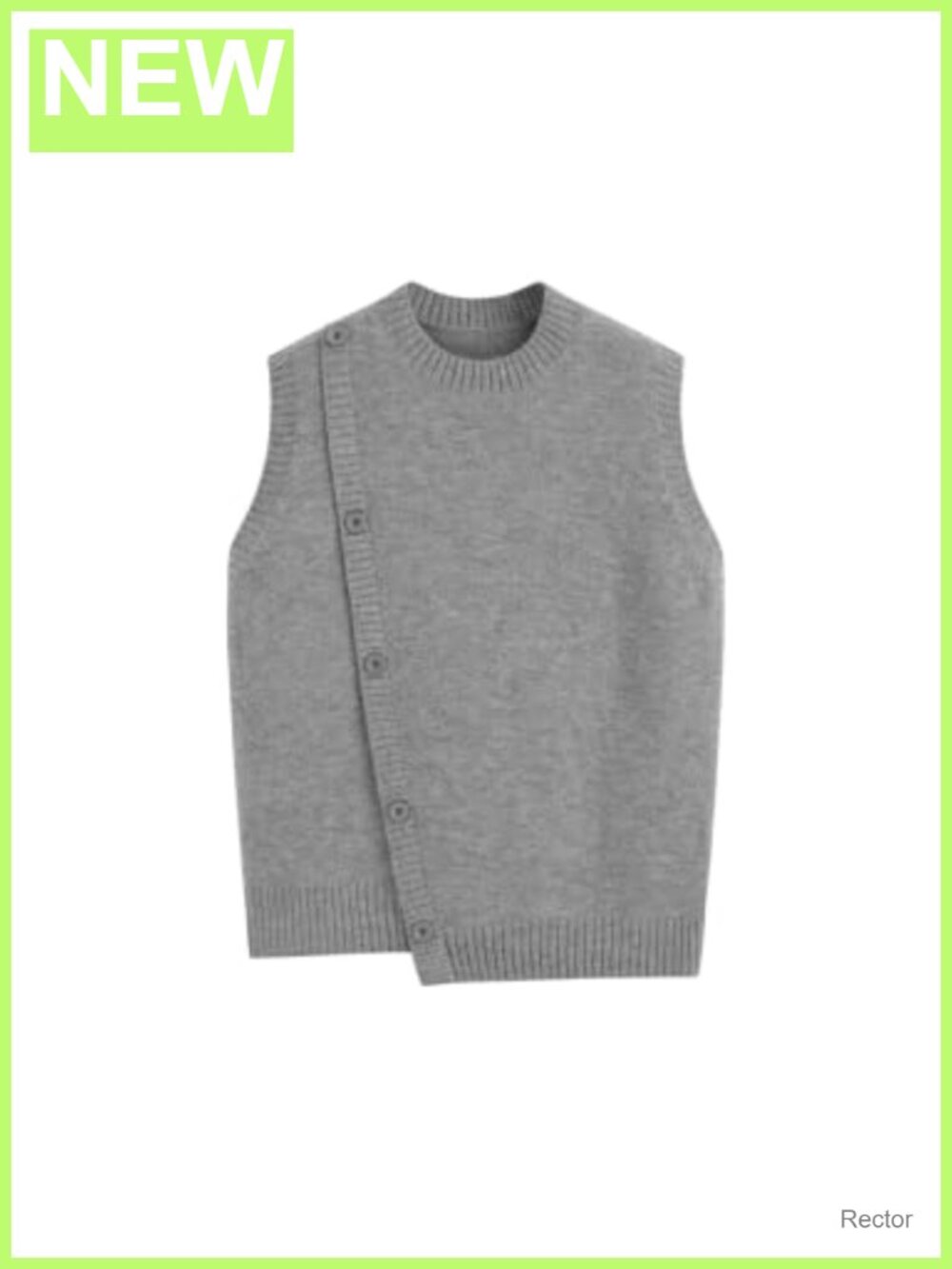 Wrap Sweater Vest Wool Blend Knit Sleeveless Crew Neck Loose Fit Layer